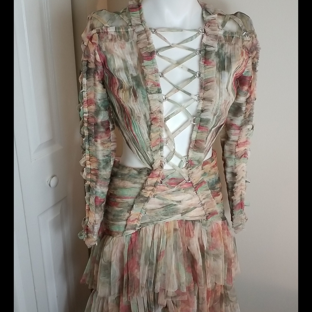 Raise vanessa floral tier draped ruffle gown - Picture 9 of 16
